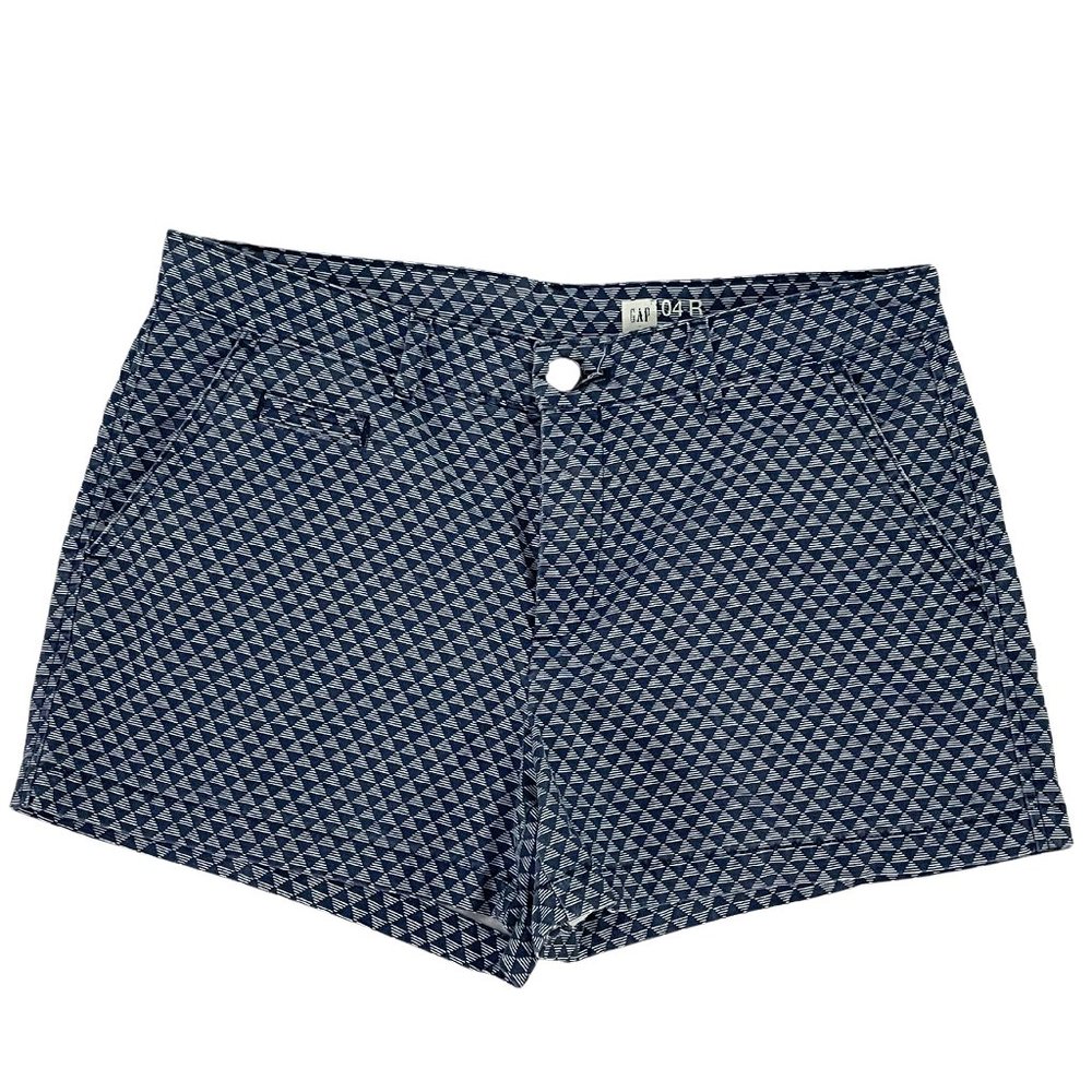 Gap Chino Style Shirts Navy Blue White Geomteric Triangle size 4 regular Cotton